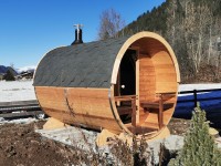 Fasssauna aus Thermoholz