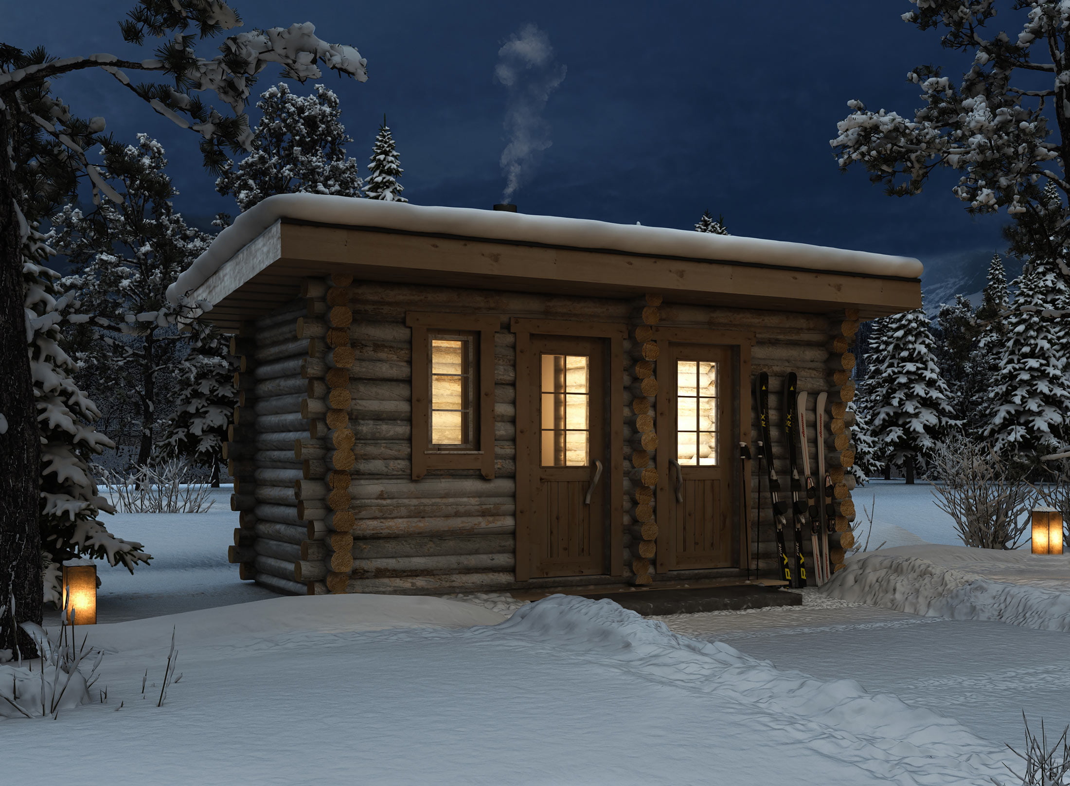 Finnische Sauna als Saunahaus