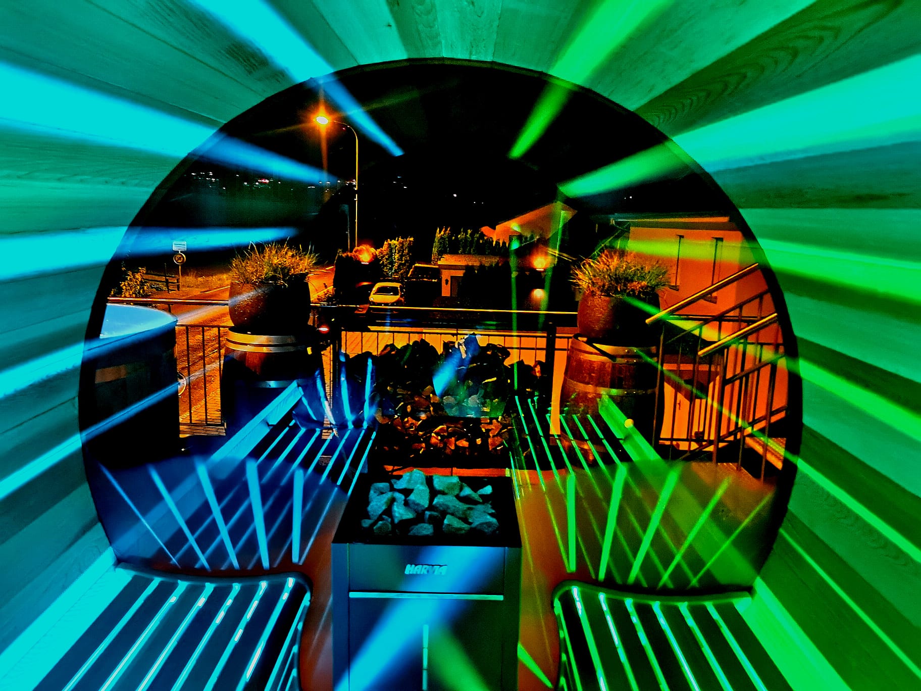 Sauna mit LED und Bio-Combi-Ofen