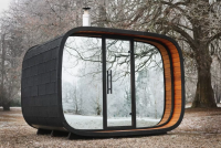 Round Cube Sauna mit Spiegelglas
